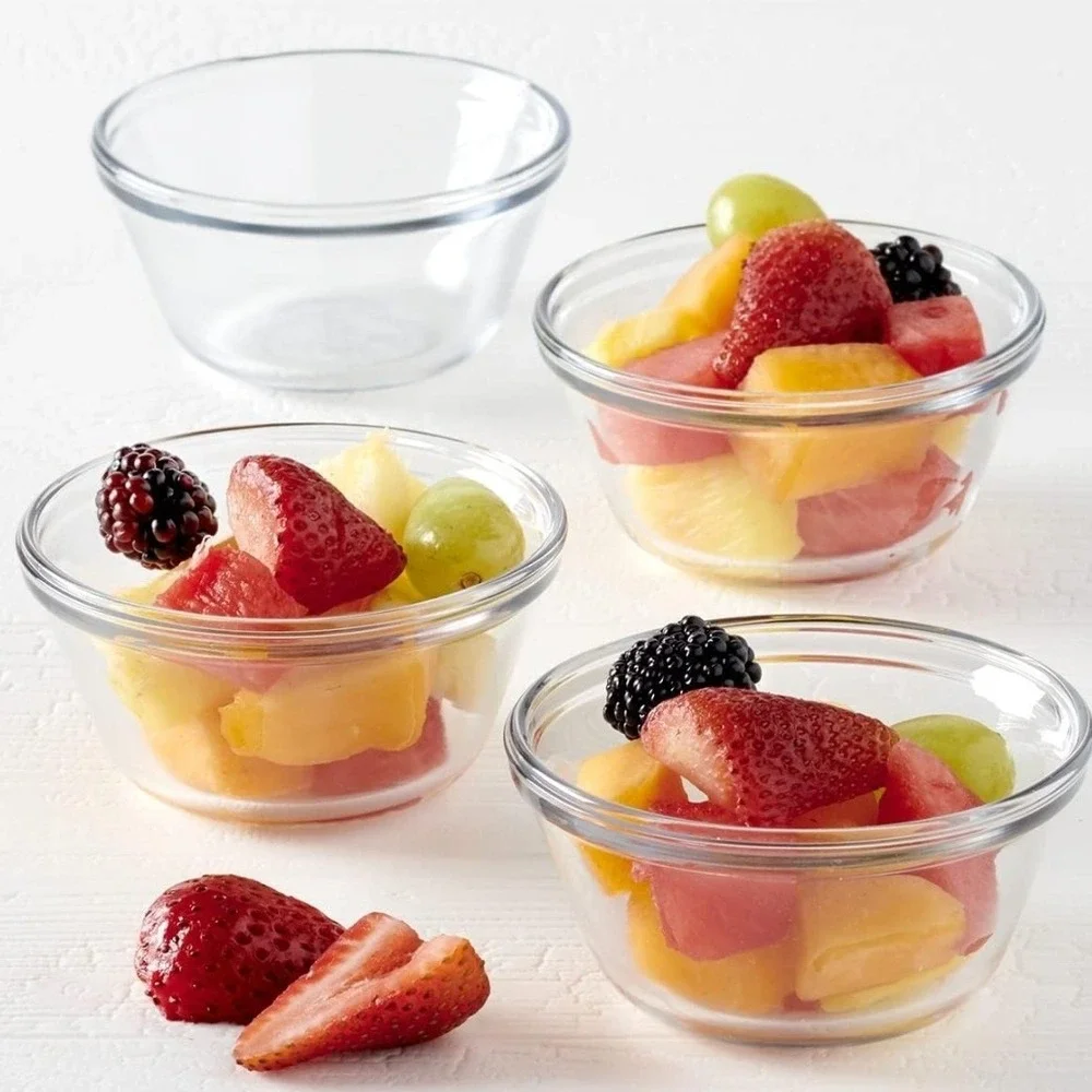 Anchor Hocking 6oz Clear Glass Custard Cups Ramekins Set of 4‎ USA Made 177ml
